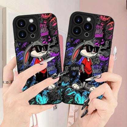 Cartoon Rabbit Pattern iPhone Case Matte Shockproof Cover
