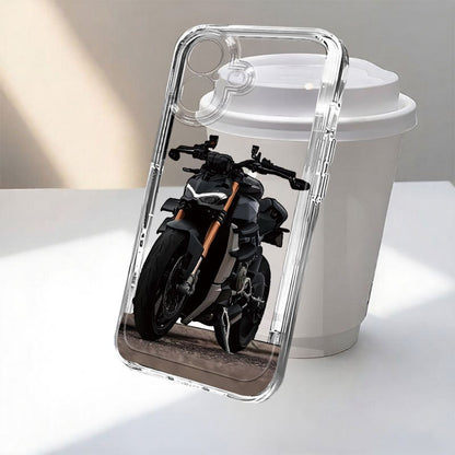 Black Motorcycle Pattern iPhone Case Shockproof TPU Cover