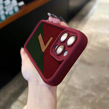 7 Printed High Bamboo Wine Red iPhone Case Shockproof Soft Cover