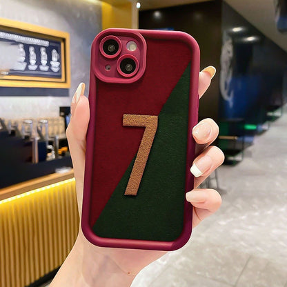 7 Printed High Bamboo Wine Red iPhone Case Shockproof Soft Cover