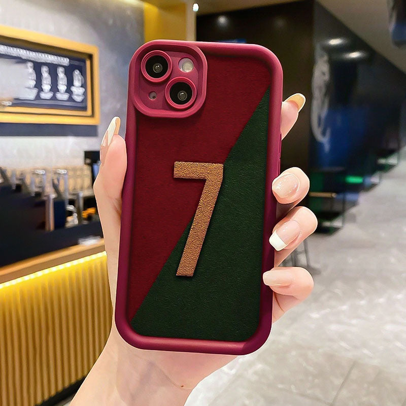 7 Printed High Bamboo Wine Red iPhone Case Shockproof Soft Cover