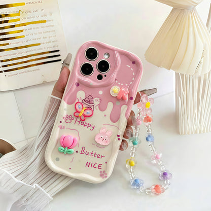 Pink Cute Pendant Chain iPhone Case Shockproof Cover