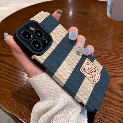 Knitted Cartoon iPhone Case Cute Soft Protective Cover