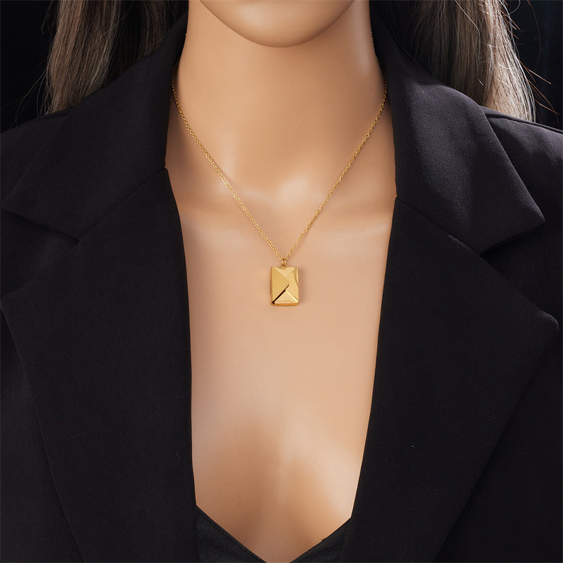 18K Gold Plated Love Letter Envelope Pendant Necklace