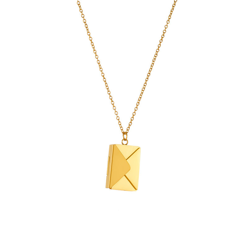 18K Gold Plated Love Letter Envelope Pendant Necklace
