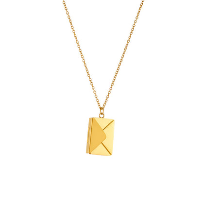 18K Gold Plated Love Letter Envelope Pendant Necklace