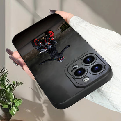 Motorcycle Boy Black Shockproof iPhone Case Creative Design Cover
