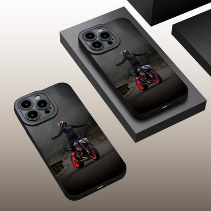 Motorcycle Boy Black Shockproof iPhone Case Creative Design Cover