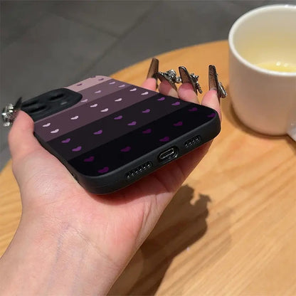 Purple Gradient Heart Angel Lens iPhone Case Shockproof Cover