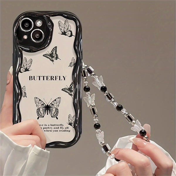 Cute Butterfly Chain Wavy iPhone Case Shockproof Cover
