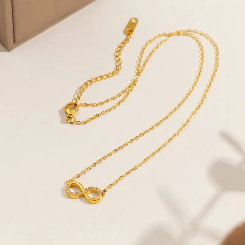 Infinity Rhinestone Pendant Necklace