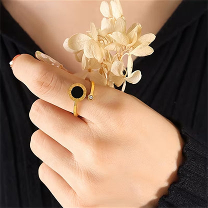 Roman Numeral Black Center Ring