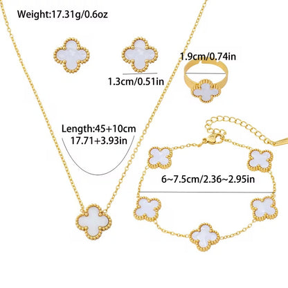 White Clover Charm Necklace