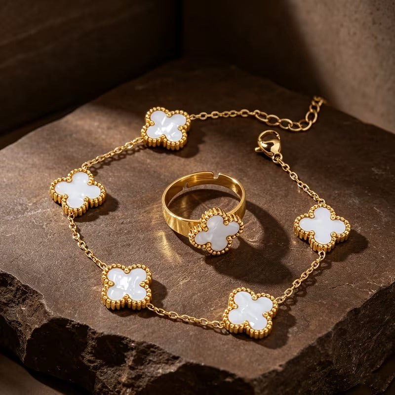 White Clover Charm Necklace