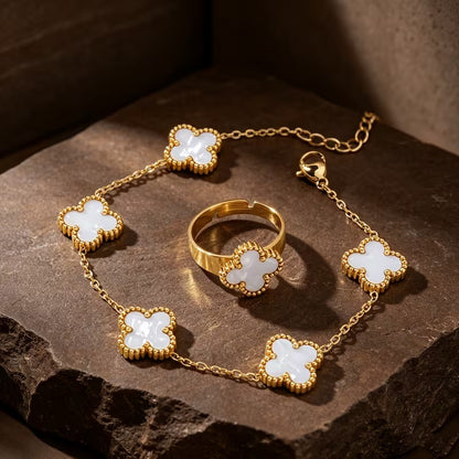 White Clover Charm Necklace