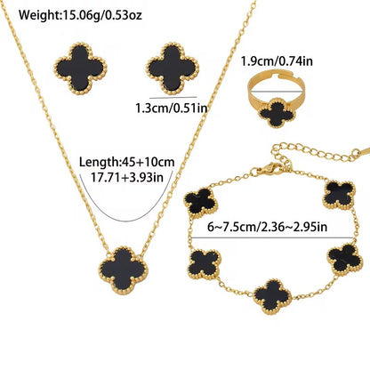 Black Clover Charm Necklace