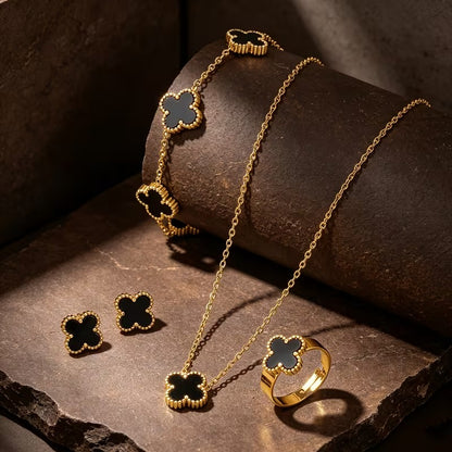 Black Clover Charm Necklace