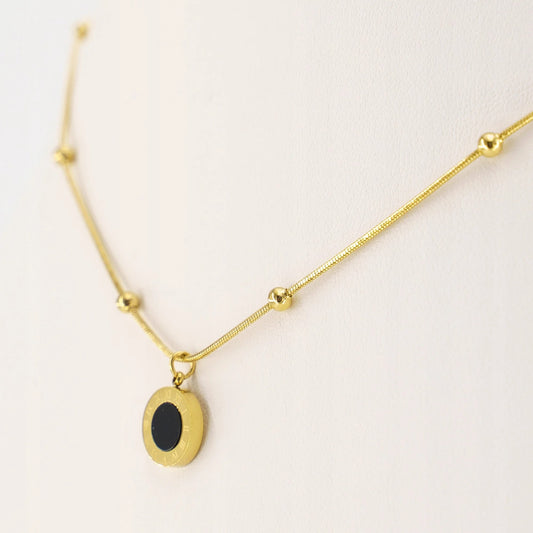 Roman Numeral Double Color Pendant Necklace