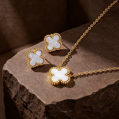 White Clover Charm Necklace