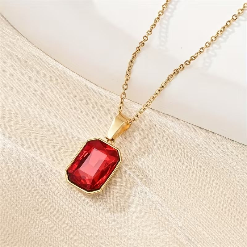Red Gemstone Pendant Necklace