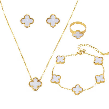 White Clover Charm Necklace