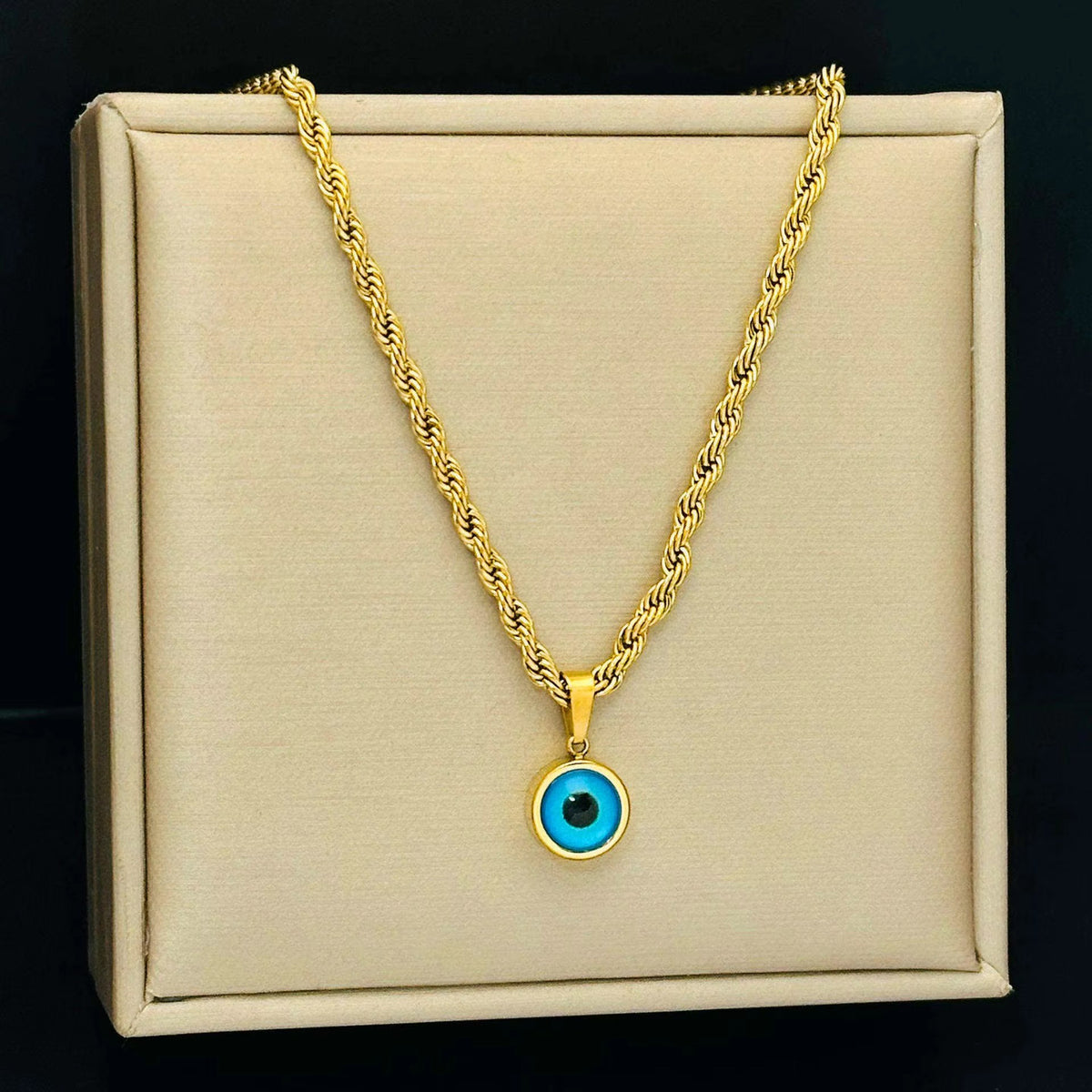 Blue Evil Eye Pendant Necklace