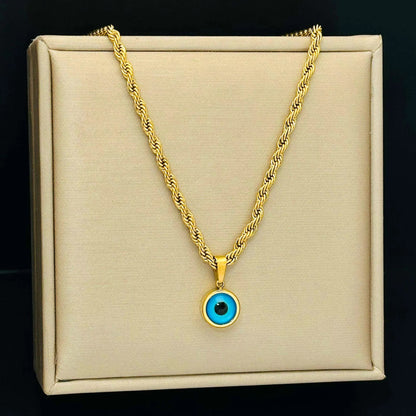 Blue Evil Eye Pendant Necklace