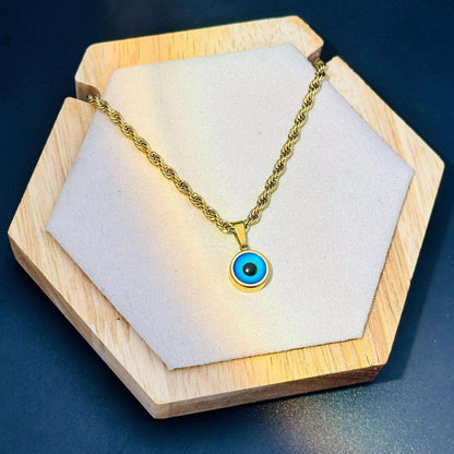 Blue Evil Eye Pendant Necklace