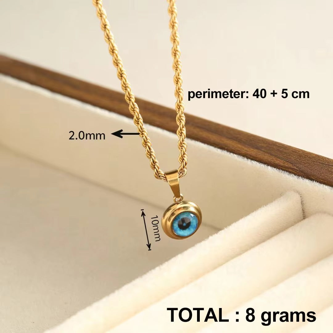 Blue Evil Eye Pendant Necklace