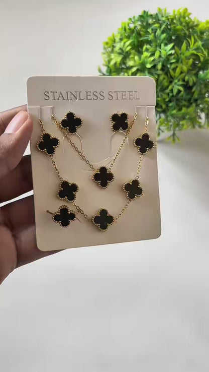 Black Clover Charm Necklace