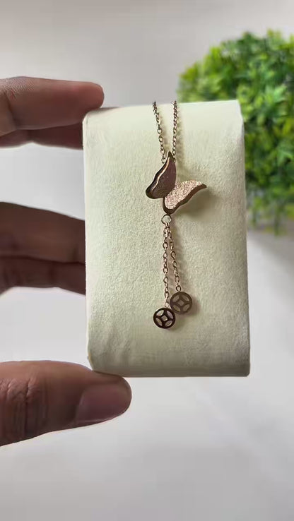 Elegant Double Drop Pendant Necklace